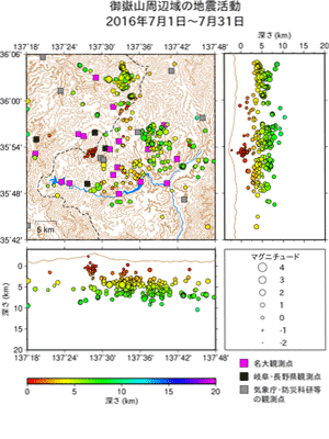 地震活動/2016年7月1日〜7月31日