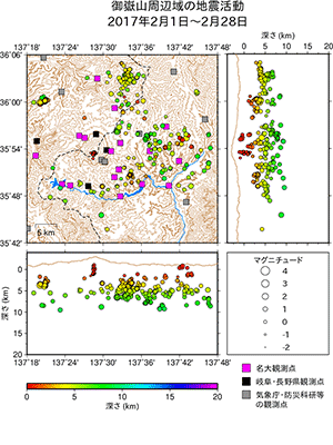 地震活動/2017年2月1日〜2月29日