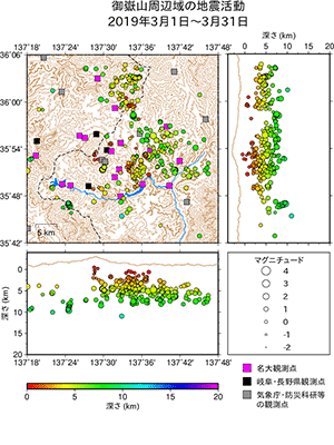 地震活動/2019年3月1日〜3月31日