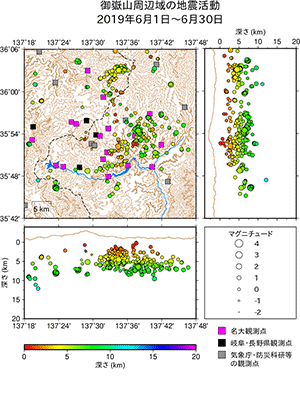 地震活動/2019年6月1日〜6月30日