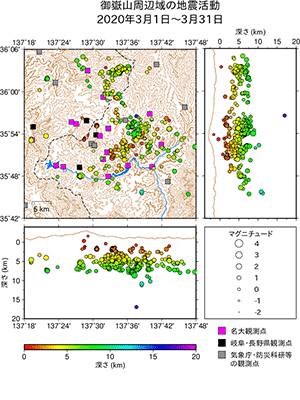 地震活動/2020年3月1日〜3月31日