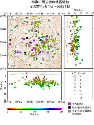 御地震活動/2020年5月1日〜5月31日